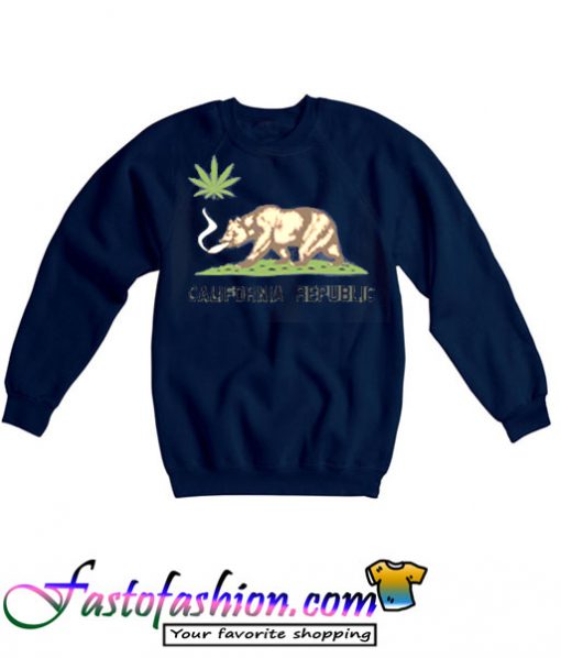 California Republic Weed Bear Sweatshirt