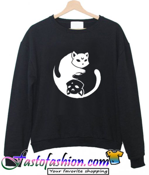yin yang cat sweatshirt