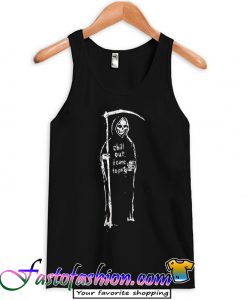 Chill Out I Care To Party Grim Reaper Tank Top