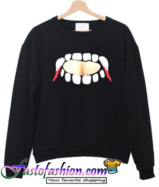 Gabby Show Vampire Teeth Cut Sweatshirt