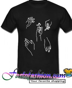 Pattern Sketch of Hands T Shirt