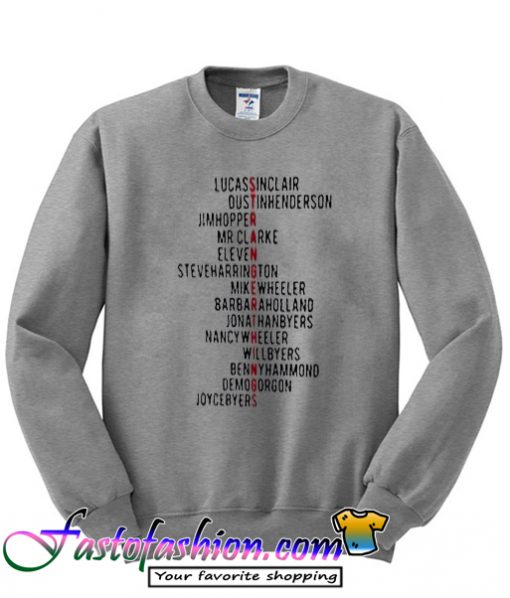 Stranger Things Cast Name Sweatshirt