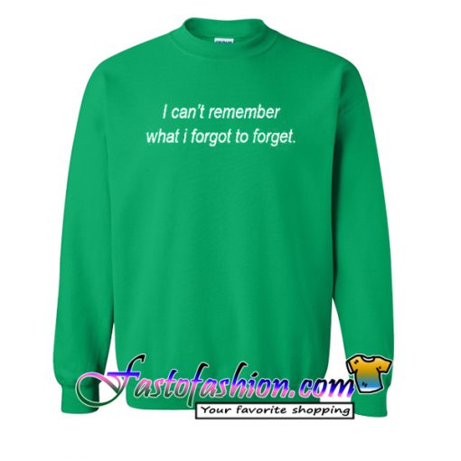 I can't remember what i forgot to forget sweatshirt