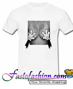 Mickey Mouse Hands Over Breast T Shirt