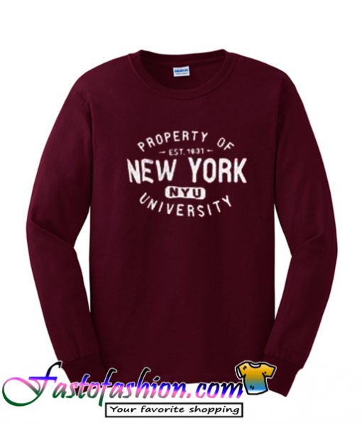 Property Of New York University Sweatshirt