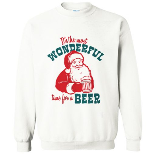 It's The Most Wonderful Time For A Beer Xmas Sweatshirt