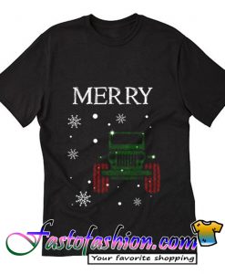 Merry Jeepmas Christmas Snowing T Shirt