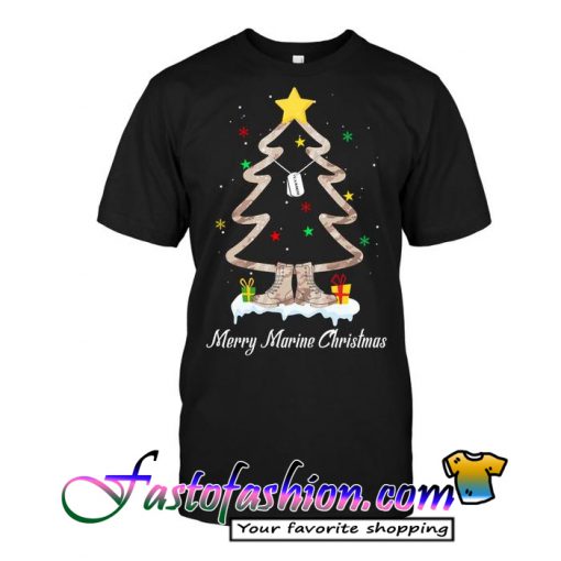 Marine Corps - Merry Christmas Tree T Shirt