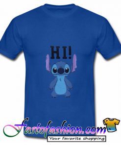 Hi Stitch Blue T Shirt_SM2