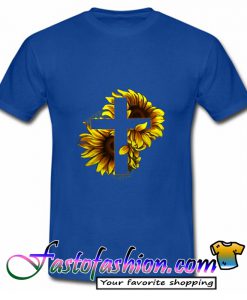 Sunflower Christian Cross T Shirt_SM2