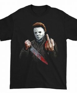 Michael Myers Halloween Middle Finger Horror Movie T Shirt SU