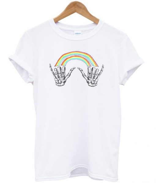 Rainbow Skeleton Hands T-Shirt SU