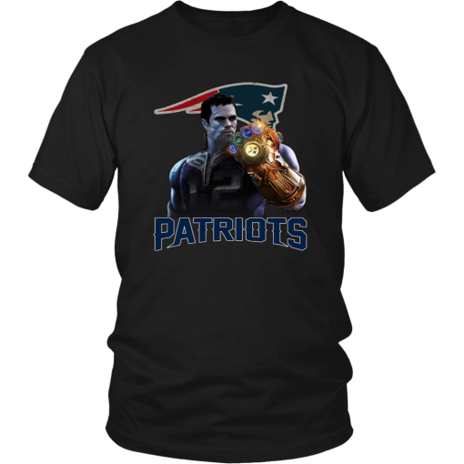 Tom Brady 12 Thanos infinity gauntlet Patriots T Shirt SU