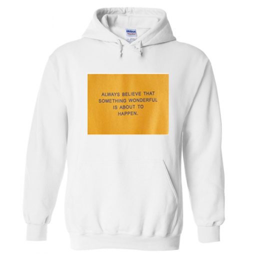 always believe that something wonderful is about to happen hoodie SU