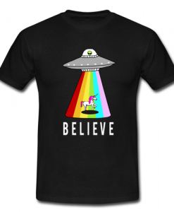 unicorn flying saucer alien t-shirt SU