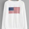 American Flag Print Sweatshirt