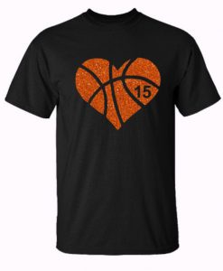 Glitter Basketball Heart Trending T-Shirt