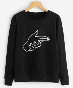 Gun Hand Gesture Sweatshirt