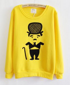 Yellow Thickened Fleece Sweatshirt