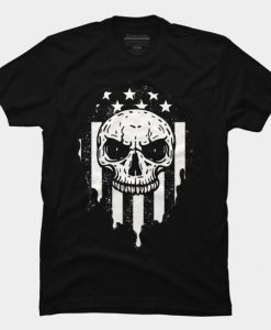 USA Flag Skull T Shirt SS