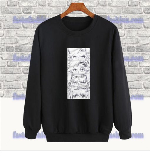 eyes of anime characters pencil drawing Fairy Tails Sweatshirt SS