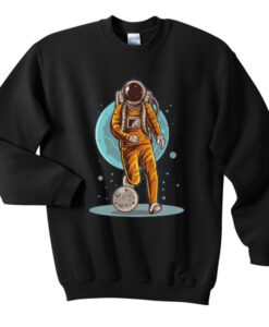 astronaut dribbling planet football soccer sweatshirt
