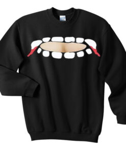 vampire teeth cut out sweatshirt
