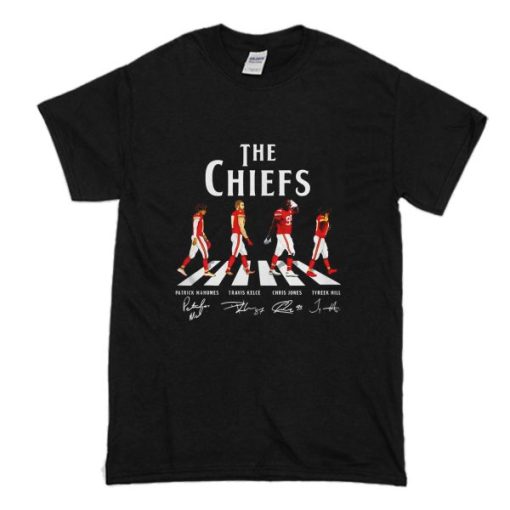 Kansas City Chiefs Mahomes Kelce Cross Abbey Road T Shirt SS
