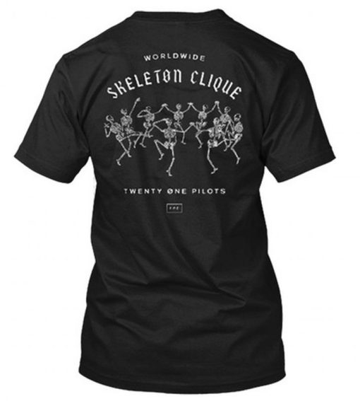 Worldwide Skeleton Clique Twenty One Pilots T Shirt Back SS