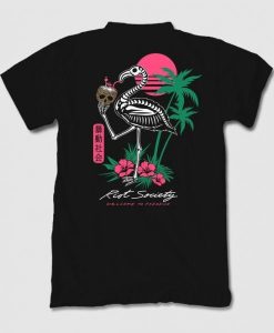 Tropical Skeleton Flamingo T Shirt SS