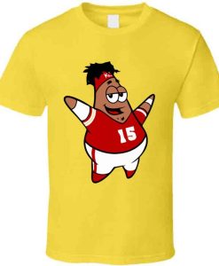 Patrick Star Mahomes Funny Kansas City Spongebob Parody Game Day Football T Shirt SS
