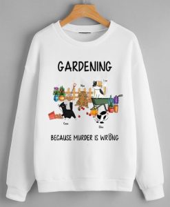 Cat Gardening White Sweatshirts SS