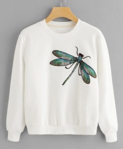 Dragonfly Embroidered Sweatshirt SS