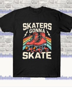Roller Skating Skaters Gonna Skate Retro 70s 80s T-Shirt SS