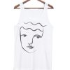 graphic face tank top SS