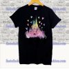 Colorful Watercolor Castle and Mickey Balloons T Shirt SS