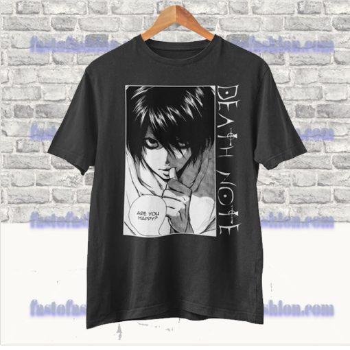 Death Note L -Are You Happy- Manga Anime T-Shirt SS