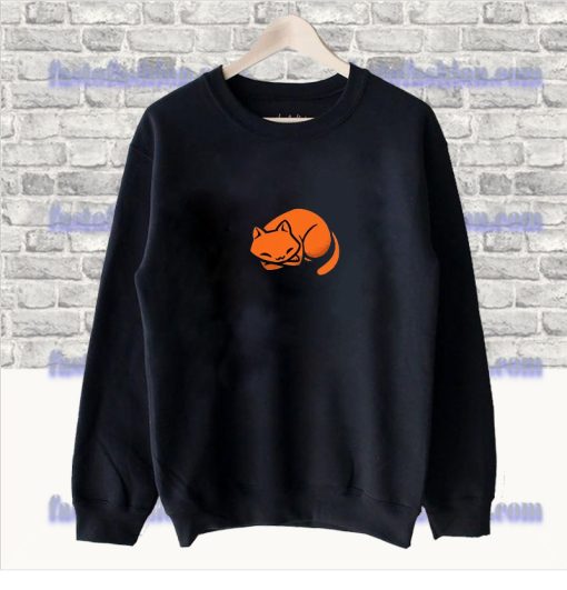 Minimalist Sleeping Cat Sweatshirt SS