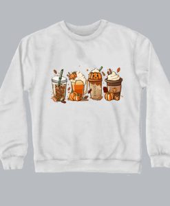 Halloween Pumpkin Latte Drink Cup Sweatshirt SS