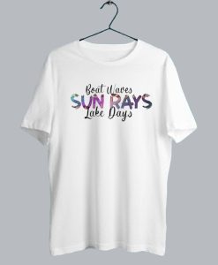 Boat Waves Sun Rays Lake Days T Shirt SS