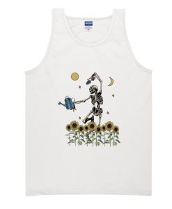 Dancing skeleton and sunflowers vintage Tank Top SS