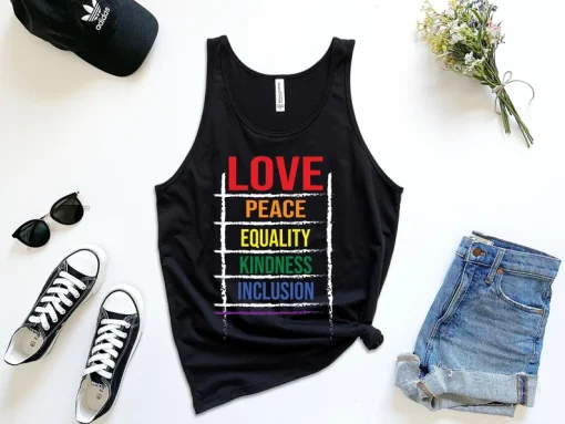Love Peace Equality Rainbow Tank Top SS