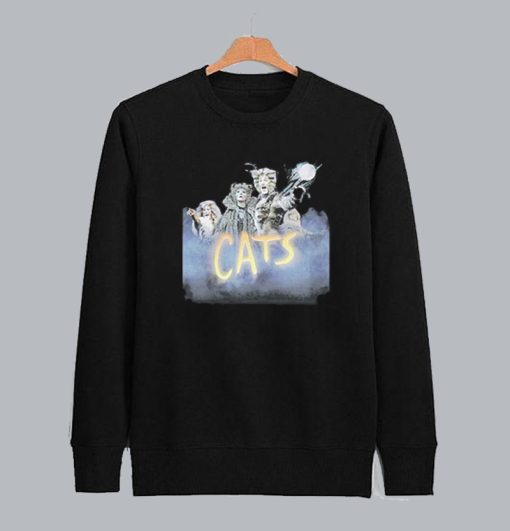 Vtg Musical Cats Broadway Sweatshirt SS