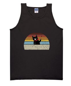 Cat Retro black cat Tank Top SS