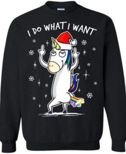 I Do What I Want Unicorn Christmas sweatshirt SS