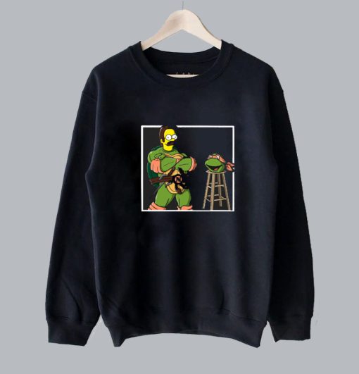 Ned Flanders in a Teenage Mutant Ninja Turtle sweatshirt SS
