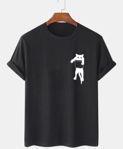Cartoon Cat Chest t shirt SS