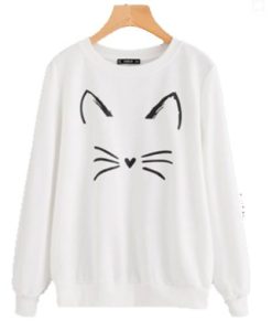 Cute Cat Face Sweatshirt SS