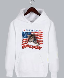 Freedom Rocks Cat Patriotic Hoodie SS