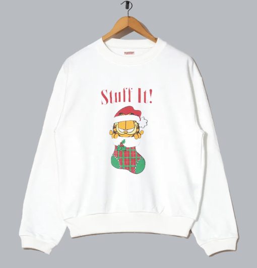 Vtg Christmas Stuff It Garfield Sweatshirt SS